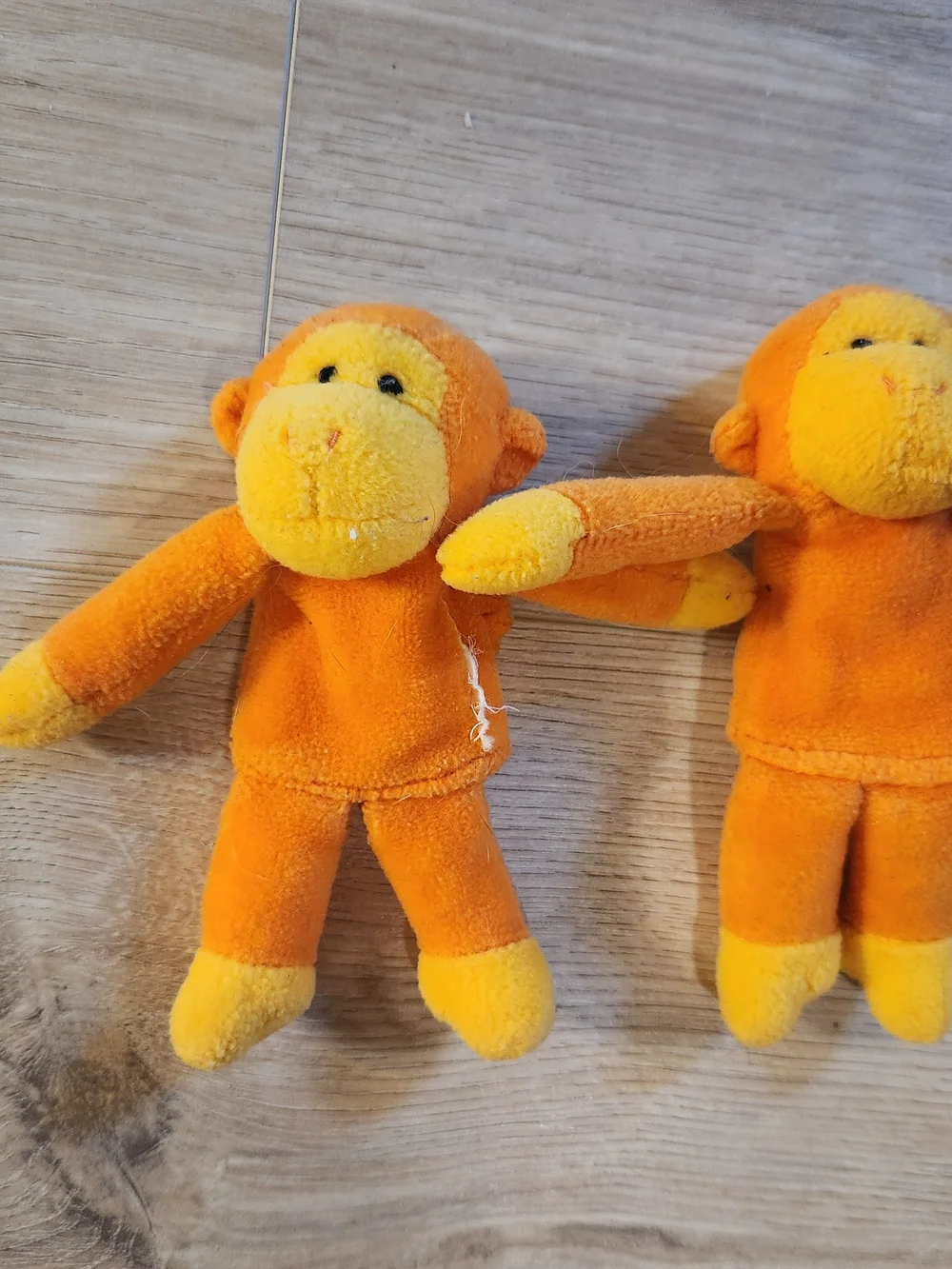 Gymboree Orange and Yellow Plush Monkey Finger Puppet Pair